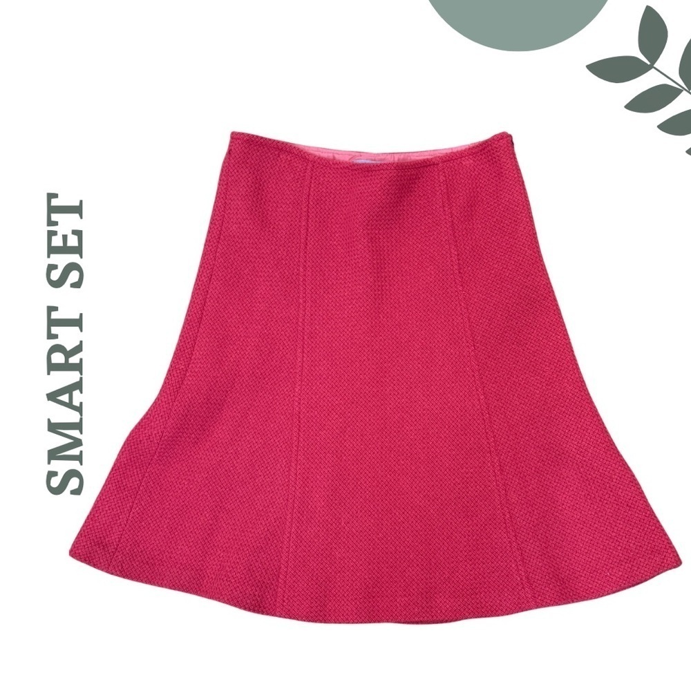 🛍️ Vintage Smart Set Pink Wool Blend A-Line Skirt – Size 13